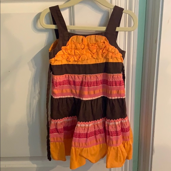 2T Orange, pink and brown fall dress - Picture 1 of 4